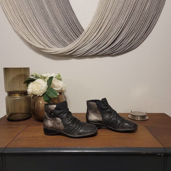 Rieker Antistress Two-Tone Metallic Ankle boots Sz 38 - Picture 4 of 8